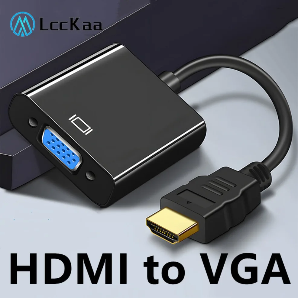 

LccKaa HD 1080P HDMI to VGA Converter Digital Analog HDMI Male To Famale VGA Cable Adapter For PC Laptop TV Box Computer Display