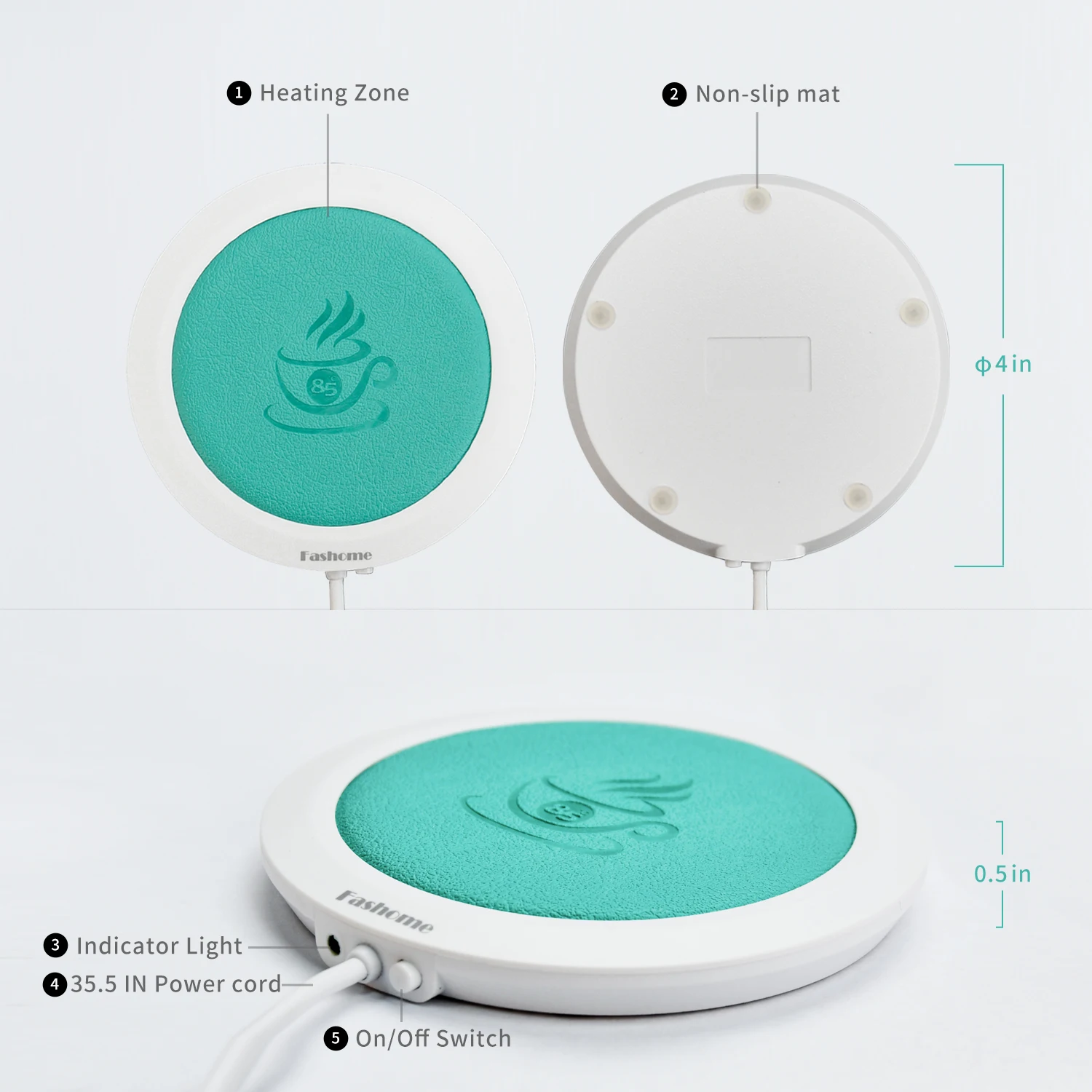 Portable DC 5V USB Cup Warmer Coffee Mug Heating Coaster Milk Tea Water Heating Pad Office Thermostatic Heater For Family Gifts