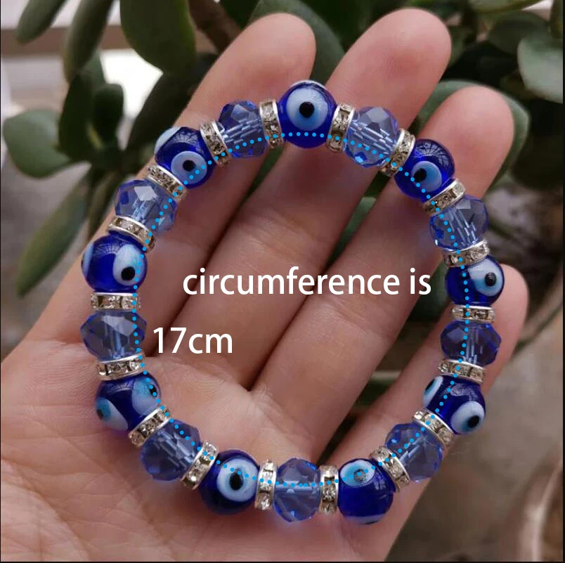 Evil Eye Lucky Bracelet Amulet Nazar Turkey Blue Crystal Beads Couple Bracelet For Women Girl Adjustable Fashion Jewelry