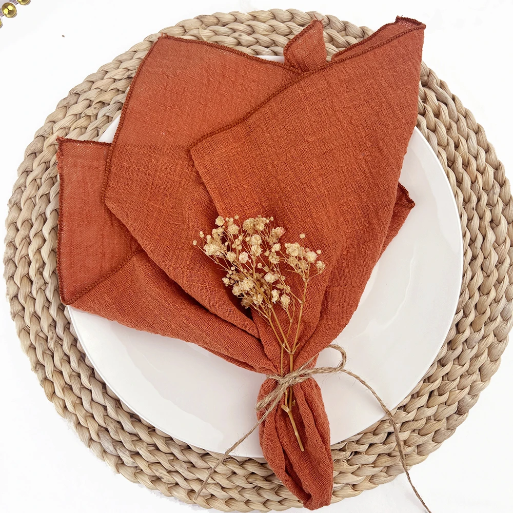 10pcs 목화 천으로 냅킨 거즈 30x30cm 패브릭 웨딩 장식 매일 사용 저녁 식사 티 타월 테이블 마을 크리스마스 냅킨