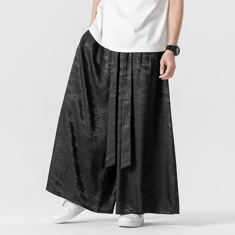 Men Loose Harem Pants Vintage Casual Wide-Leg Trousers Male Belt Jogger Oversized Men Pants Streetwear Clothes