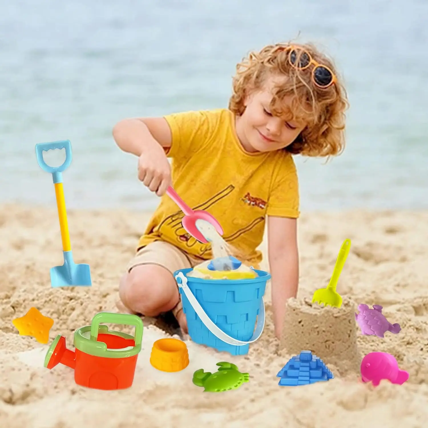 Children's Beach Toy Set Baby Playing In Water And Sand Large Sand Shovel Beach Bucket Sand Digging Tool Sand Toy Random Color
