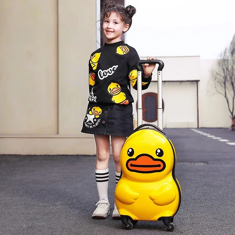 Children's Luggage 18 Inch Cartoon Three-Dimensional Baby Hard Shell Zipper Adjustable Aluminum Alloy Tie Rod Universal Wheels