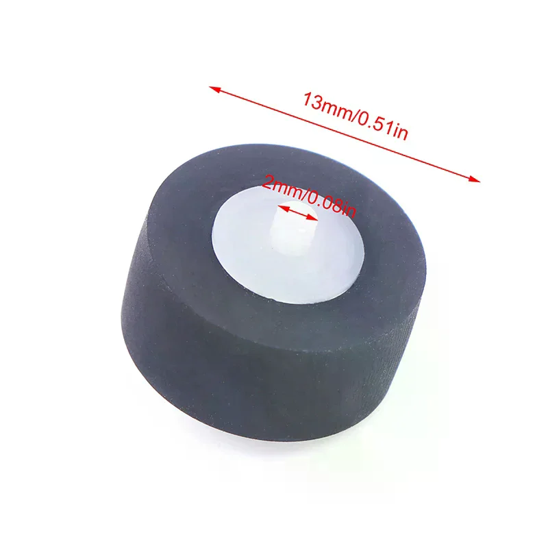 1Pc 13x6x2mm 카세트 무브먼트 테이프 레코더 라디오 오디오 액세서리용 축방향 고무 핀치 롤러 벨트 휠 포함