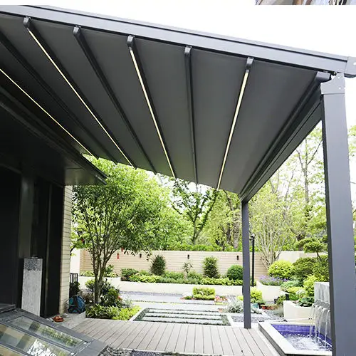 Operable Garden Aluminum Pergola Cover Gazebo Retractable Roof Awning Waterproof Design