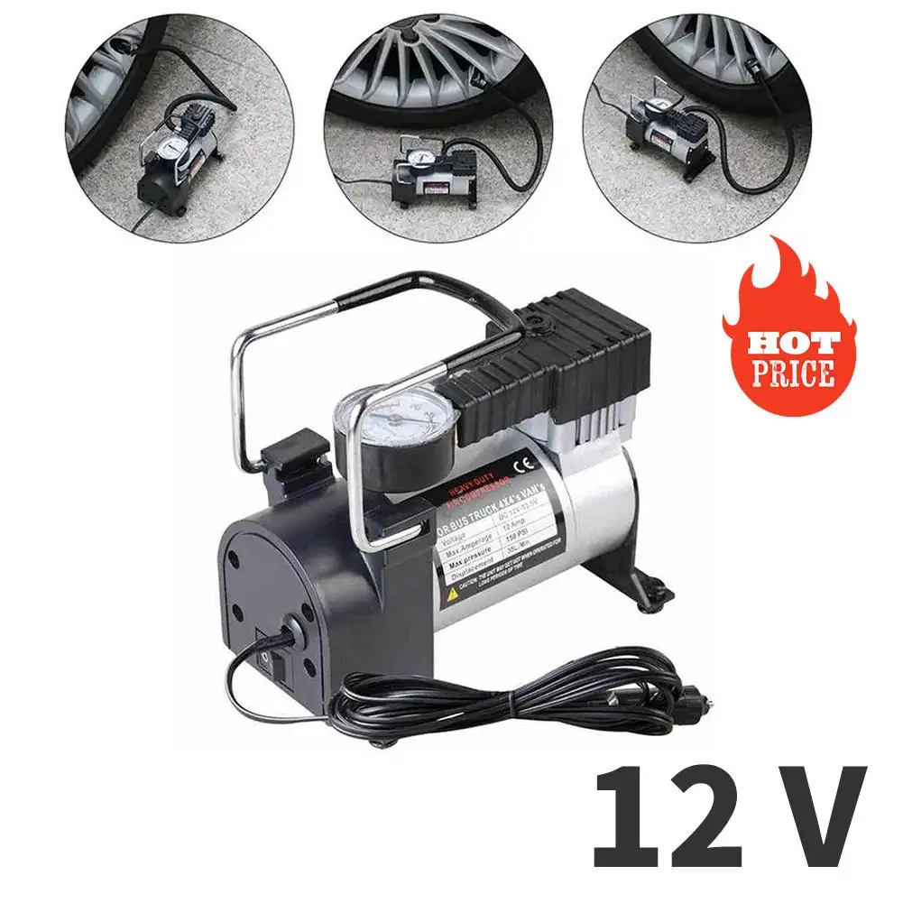 

12V 120w Air Compressor Portable Car Inflator Pump Double-Cylinder Power Inflator Car Tire Pump Car Accessories Freeshipping