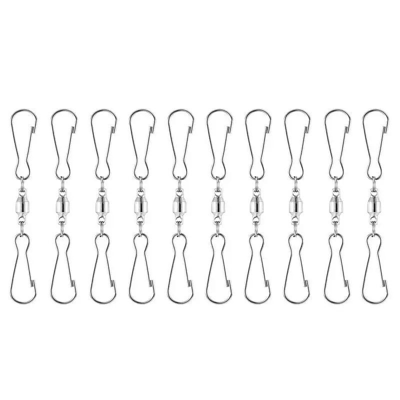 

10PCS Swivels Dual Clip Spinning Swivel Hanging Hooks For Hanging Windsock Wind Spinners Bird Feeder Family Festival Decoration
