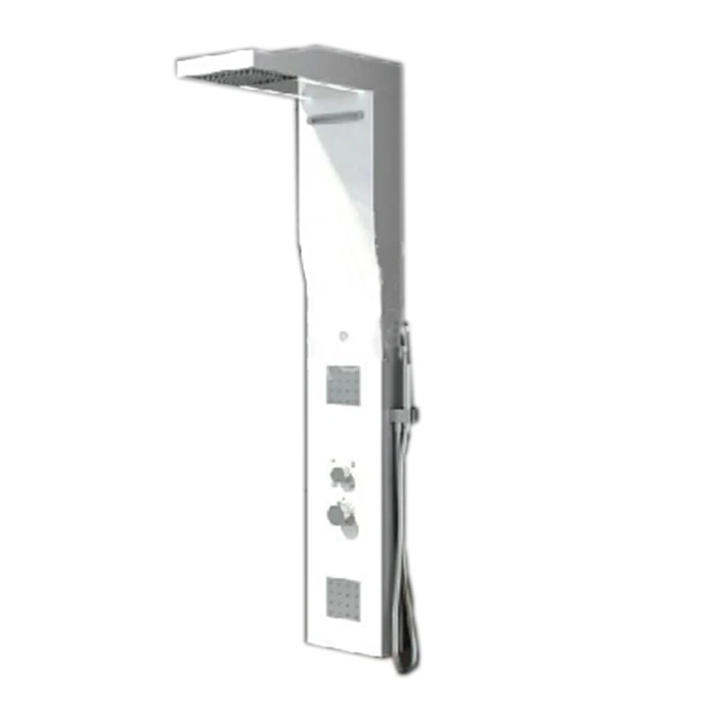 Wall Mounted Solid Surface Stone Shower Panel Corian Waterfall Rain Curtain Column WD0036