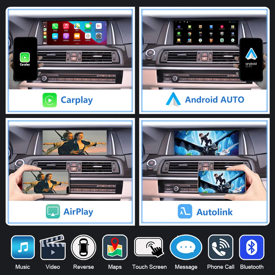 Pantalla estéreo inalámbrica CarPlay Android Auto de 10.25'' estilo original para BMW Serie 5 F10 F11 2011-2016, radio para coche, reproductor multimedia GPS, Autolink, Airplay, Mirror Link 4