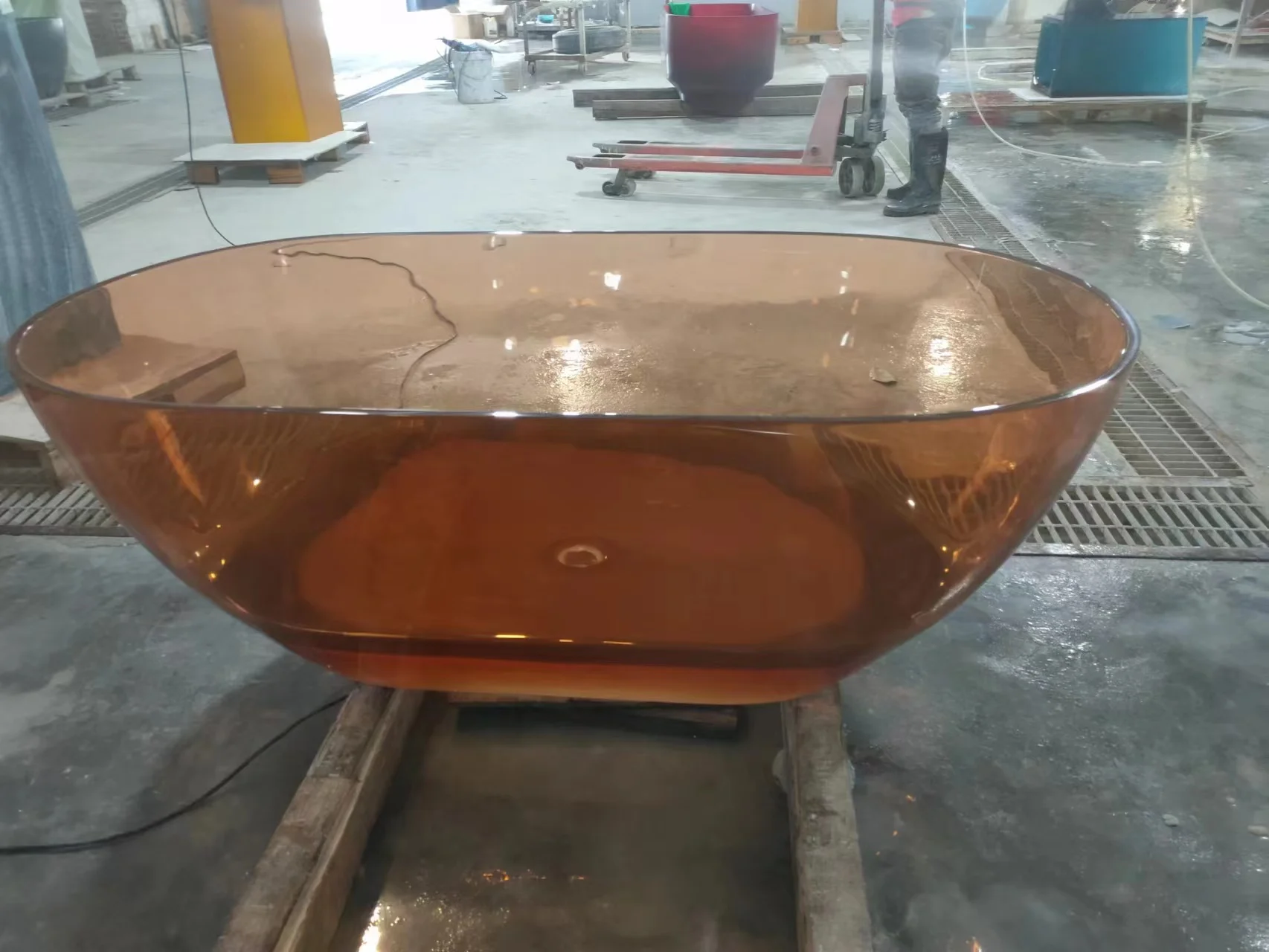 1500x750x550mm New Design Resin Freestanding Bathtub Online Celebrity Colored Transparent Muti-Sized Tub RS1038-1A 6