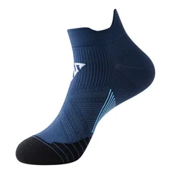 Breathable Compression Running Socks for Men and Women - Quick Dry, Elastic Fitness Footwear (Navy)