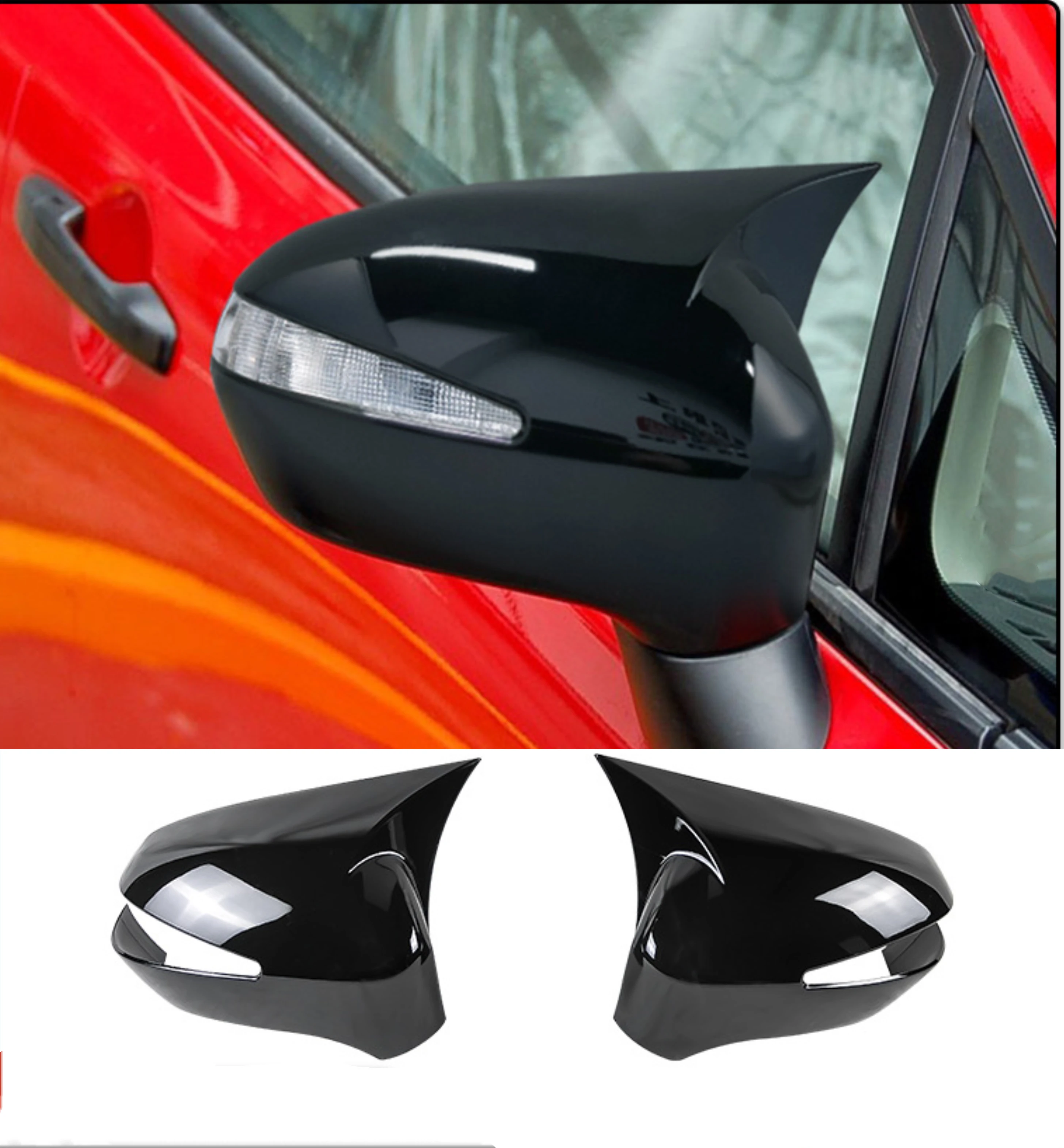 Par De Carcasas Retrovisor Efecto Fibra Carbono Para Fiat 500, Punto - Izquierda Y Derecha