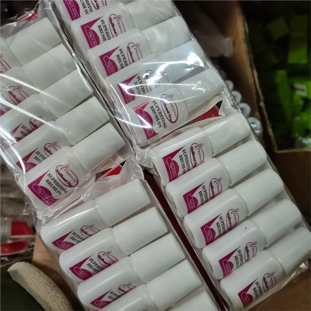 10g Super Stong Adhesive Liquid Glue For Acrylic Nail Tips Rhinestone Decoration Press On Nails Bond Glue Brush On Nail Art Glue 2