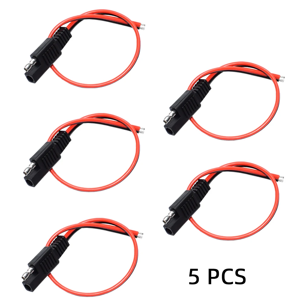 

5pcs 30CM DIY SAE 10A Power Automotive Extension Cable 18AWG 2 Pin with SAE Connector Cable Quick Disconnect High Quality
