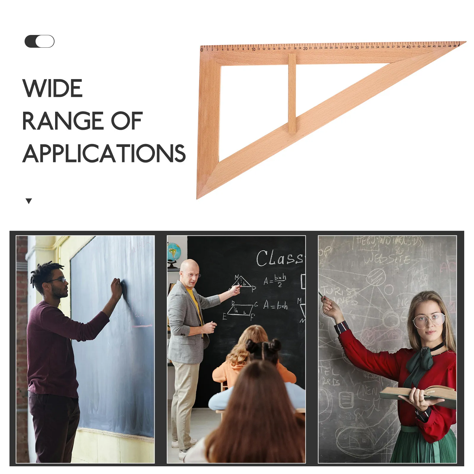 교사를 위한 나무 교육용 자, 대형 기하학 시연 도구, 인체공학적 손잡이가 있는 측정 도구, 교실용