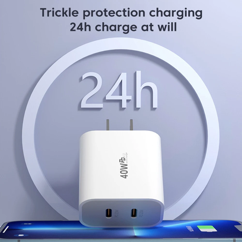 PD 40W Type C Charger Dual USB C Mobile Phone Charger EU/UK/US Plug Fast Charging Adapter For iPhone Xiaomi Samsung Huawei Phone BEST SELLERS PD 40W Type C Charger Dual USB C Mobile Phone Charger EU/UK/US Plug Fast Charging Adapter For iPhone Xiaomi Samsung Huawei Phone BEST SELLERS
