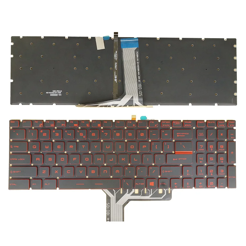 Teclado Retroiluminado Vermelho para Msi Bravo 17 A4ddr Gl75 Gf75 Gl65 9rc 9sfx 9sex Ms17fk Ms-17e7 Eua Reino Unido Espanhol Russo Alemão Francês - Imagem 2