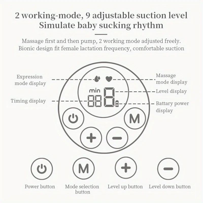 Wearable Electric Breast Pump Integrated High Suction Invisible Wireless Armless Fully Automatic Portable Massage Breast Pump
