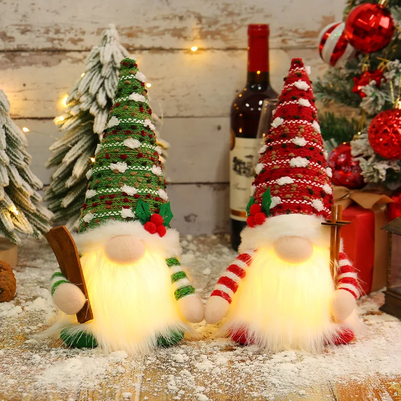 

Рождественская Кукла 28 см, эльф гном со светодиодной подсветкой, рождественские украшения для дома, Рождество, Новый год 2023, детские подарки