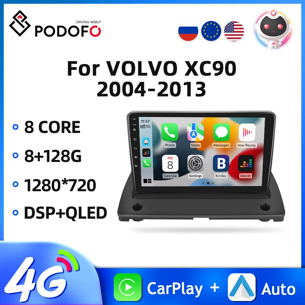 Podofo Android 2din Radio samochodowe dla VOLVO XC90 2004 2013
