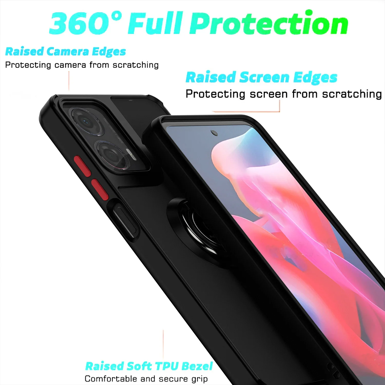 Magnetic Ring Matte Phone Case with Enhanced Design