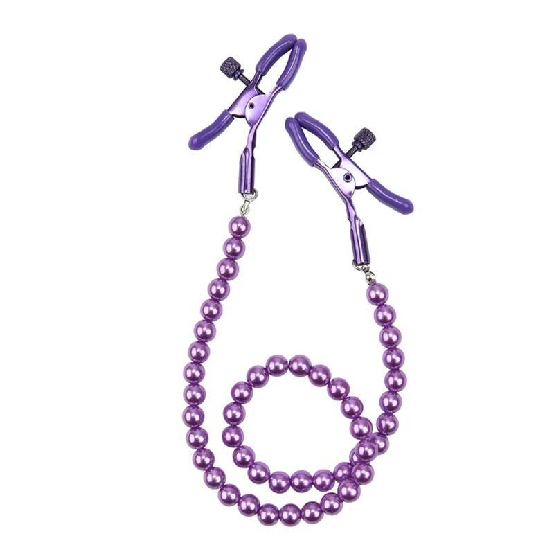 Sex Party Toys Erotic Sex Toy Sex Toys Nipple Clamp Sex Bondage Toys Female Nipple Clamps Pearl Chain Set Woman Metal Nipple Clips Breast Bondage Restraint Slave Fetish Sex Toy