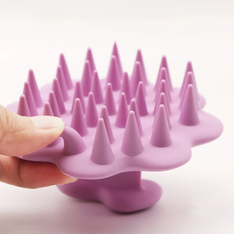 Soft Silicone Baby Head Scalp Massager Shampoo Brush Manual Hair Scrubber with Flexible Bristles Baby Hair Scrub Brush Care