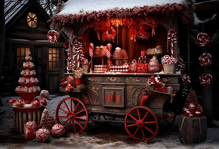 Mehofond Photography Background For Kids Christmas Candy Shop Xmas Trees Family Portrait Decor Backdrop Photo Studio Inverno - Image 2