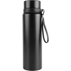 Stainless Steel Insulated Water Bottle, 1000ml - Temperature Retention with Intelligent Lid - 1000ML (Black)