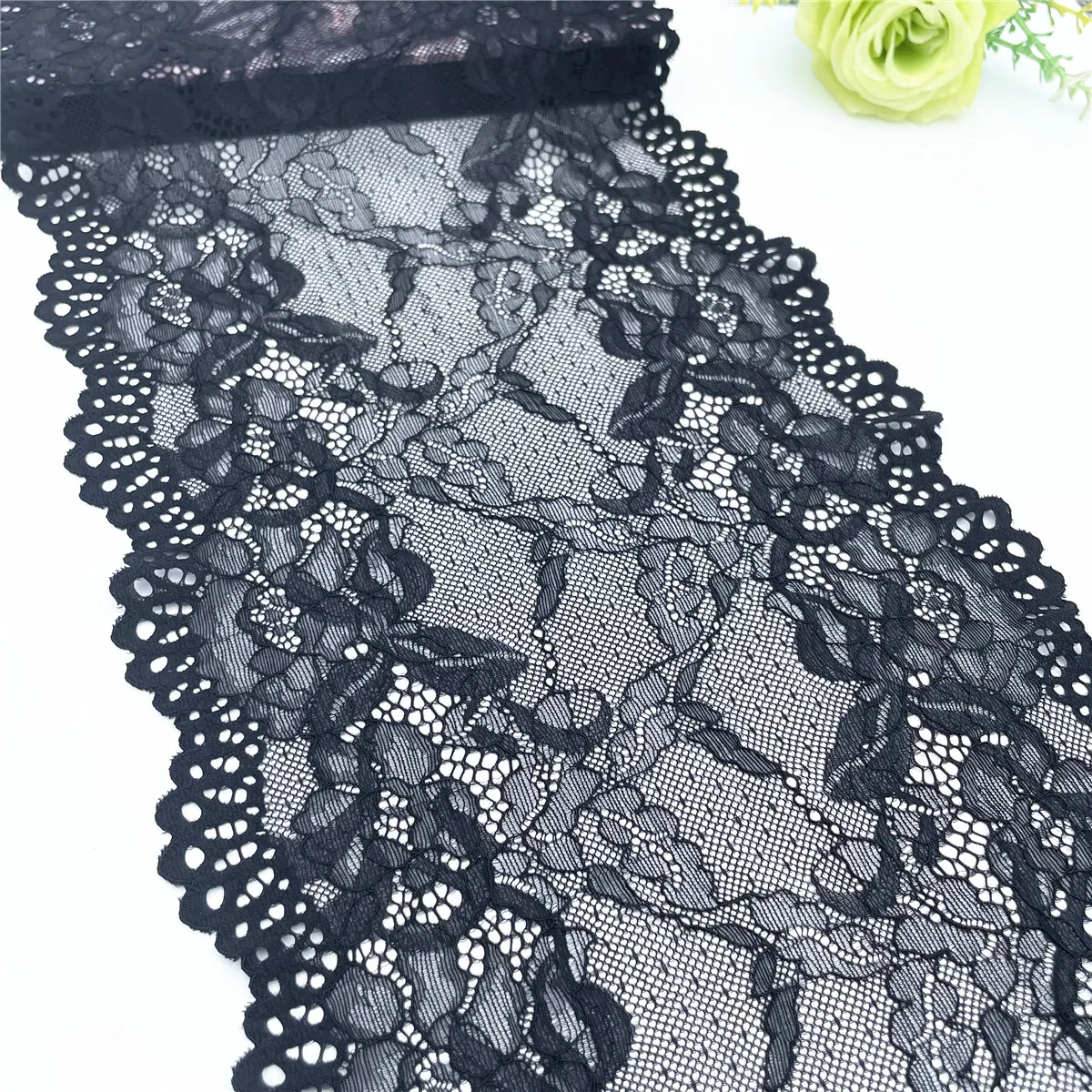 3y/Lot Width 8 7/8 in Orange Black Elastic Stretch Lace Trim For Lingerie Sewing Craft DIY Apparel Fabric Garment Accessory Bjd 1