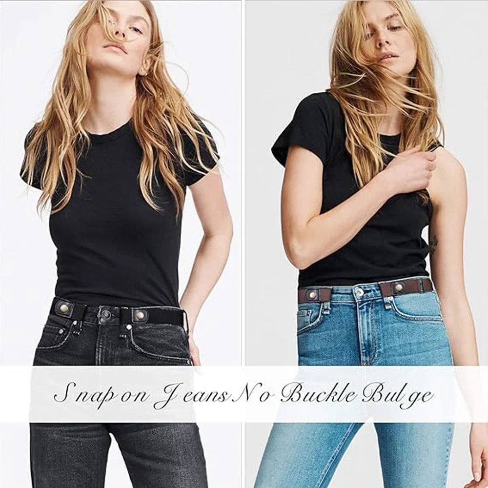 New Adjustable Stretch Elastic Waist Band Invisible Belt Buckle-Free Belts for Women Men Jean Pants Dress No Buckle Easy To Wear