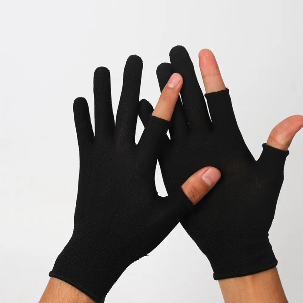 

Color Fingerless Tea Picking Gloves Sun Protection Men Nylon Gloves Show Two Fingers Anti-skid Mittens Touch Screen Gloves