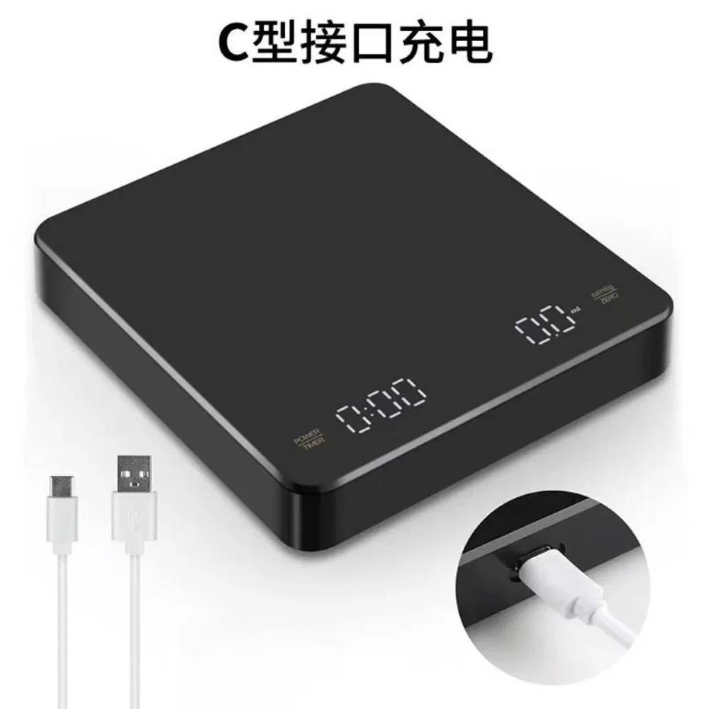 Description Picture 4 of item1pc Digital Scale with Timer LED Screen Espresso USB 3kg Max.Weighing 0.1g High Precision Measures in Oz/ml/g Kitchen Scale