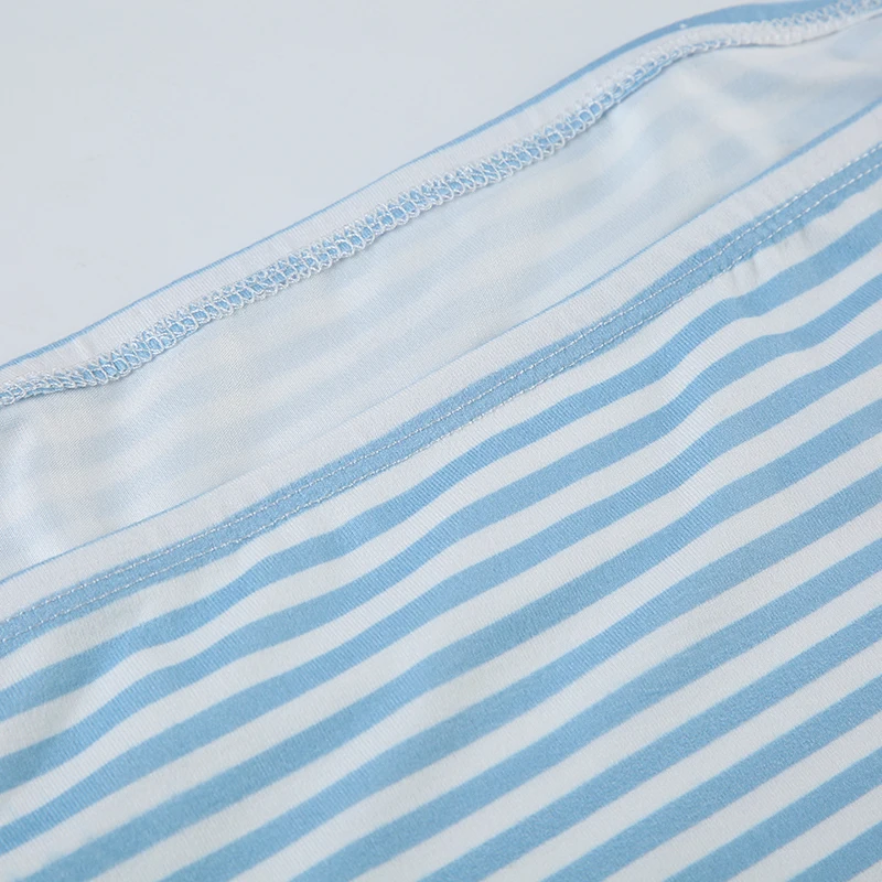 Sweetown Blue Stripe Basic Simple Sleeveless Crop Tops Women Strapless Tube Top Y2K Girl 2000s Summer Cute Streetwear Vest