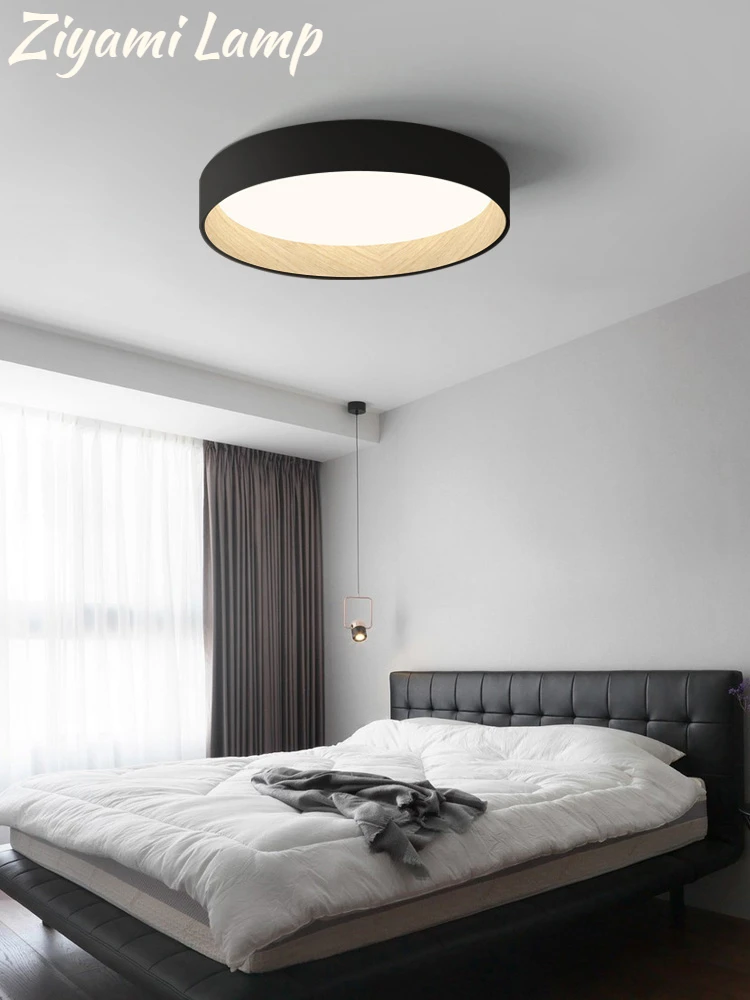 

Cylindrical Modern Lamp Led Ceiling Lamp Chandeliers Minimalis T Atmosphere Home Minimalist Wood Grain Master Bedroom Study Lamp
