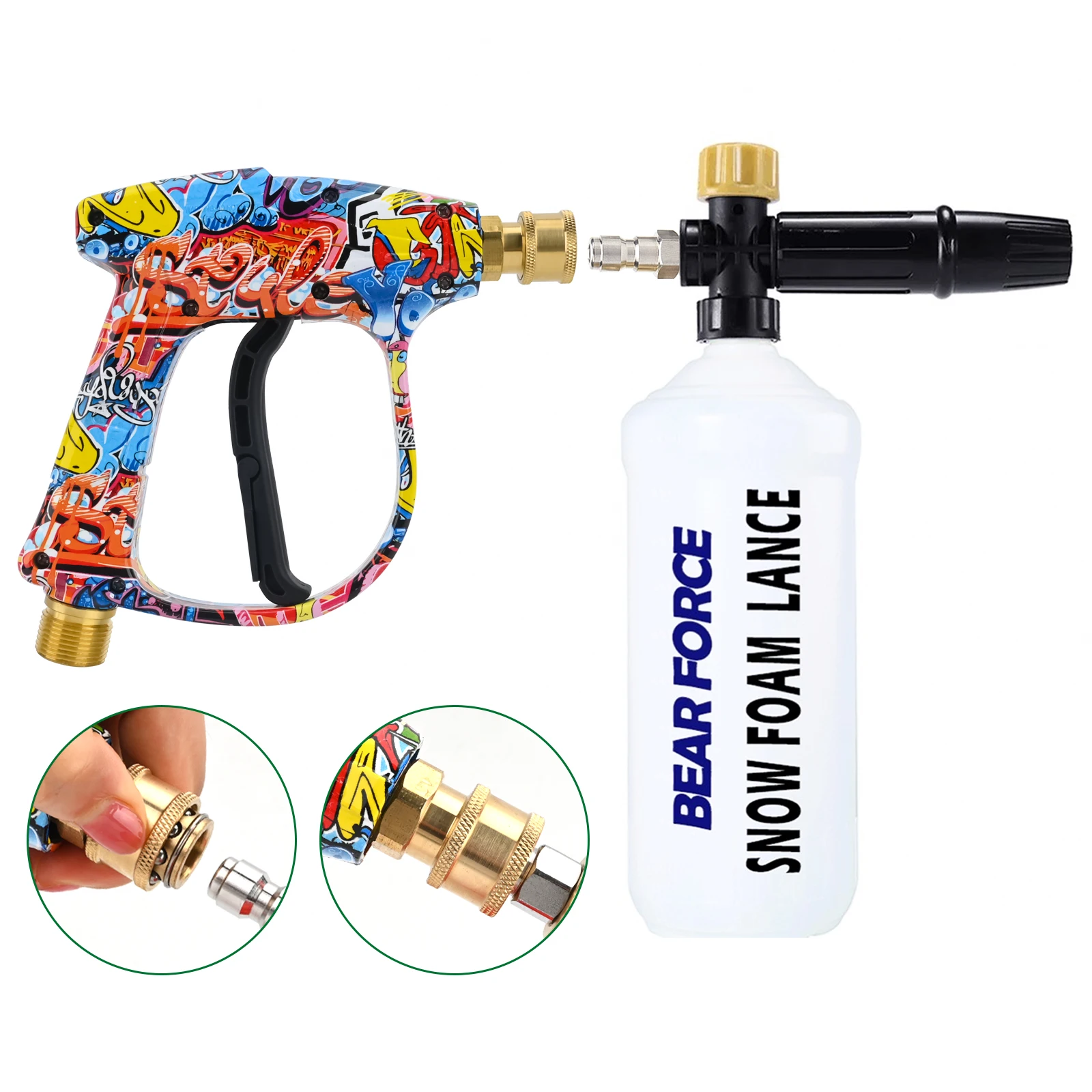 High-Performance Pressure Washer Water Gun with Quick Connect Nozzles for Car Cleaning