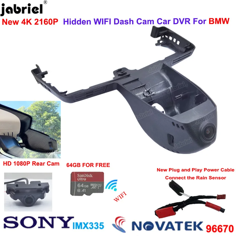 

Plug And Play 4K 2K Wifi Car Dvr Dash Cam Rear Camera 2160P Video Recorder for BMW X6 G06 X6 40i X6 m50i X6 m50d X6 40d X6 M F86