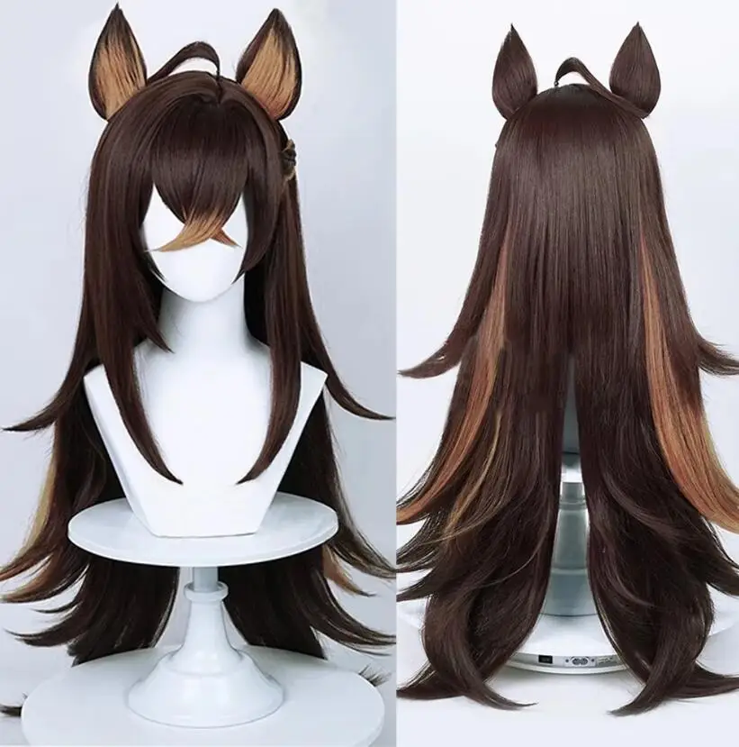 

Genshin Impact Dehya Wigs Synthetic Long Straight Brown Mixed Fluffy Game Anime Cosplay Hair Wig for Daily Party