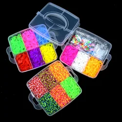 New 4500pcs Rainbow Rubber Bands Set Kid Multi-functional Classic Practical Funny DIY Toys Rainbow Woven Bracelet for Girl Gifts