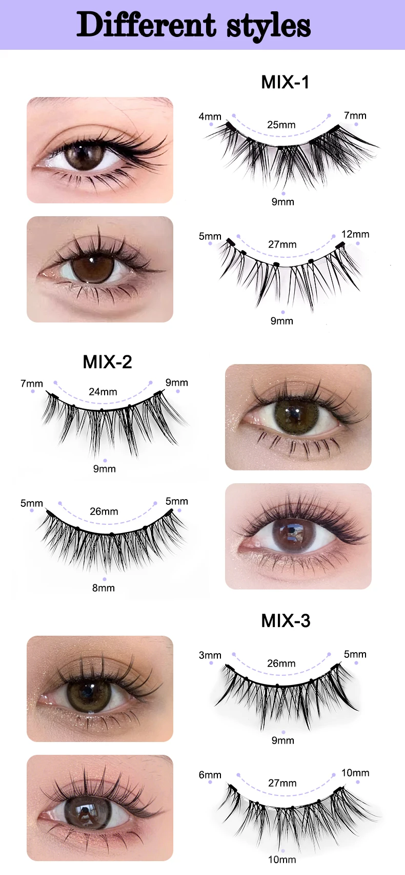 Description Picture 4 of itemNon-adhesive magnetic eyelashes, a set of reusable magnetic eyelashes, soft and curled eyelashes, easy and quick installation