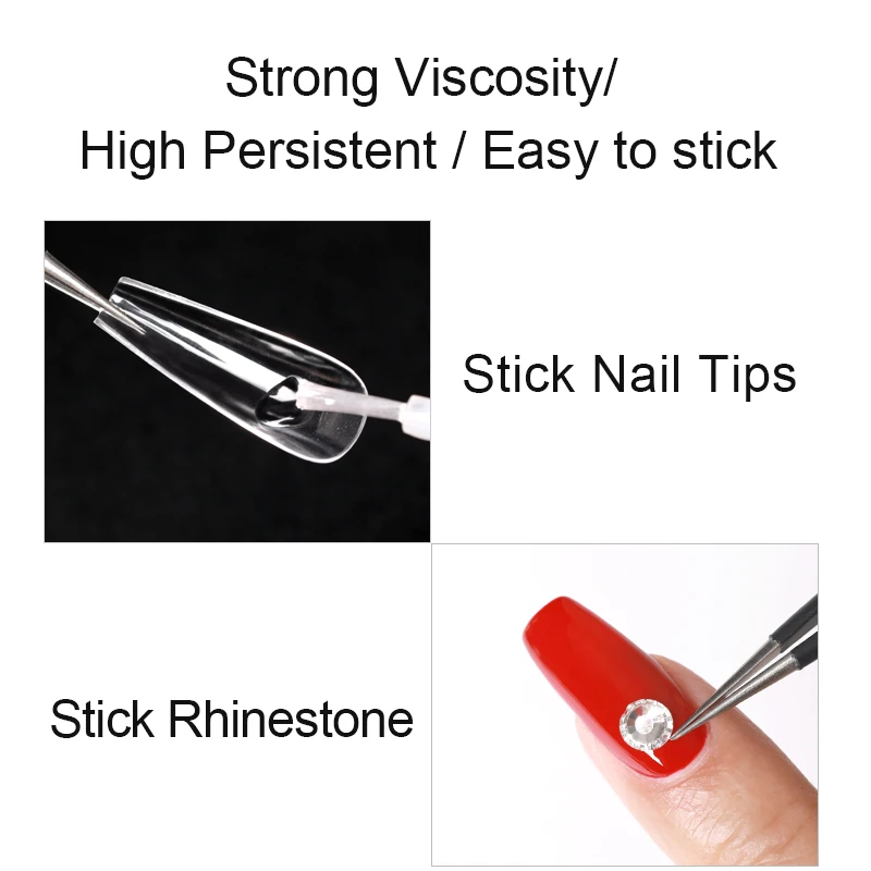 5pcs 7g Fast-drying Nail Bond Glue Super Strong Adhesive False Nail Glue Acrylic Nail Tips Rhinestones Crystal Charm Sticky Glue 4