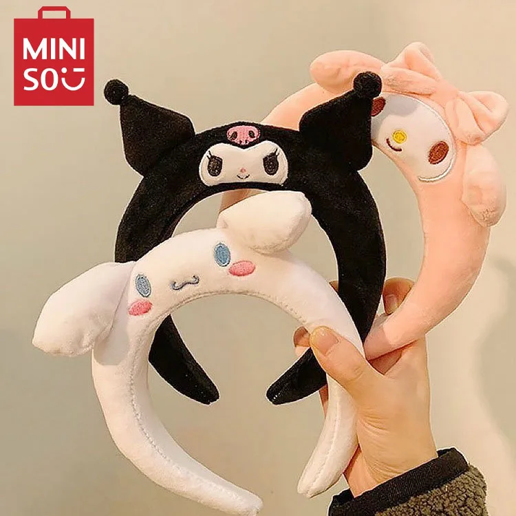 

Sanrio Anime Kuromi Headband Kawaii Cartoon Melody Cinnamoroll Plush Wide edge Girl Wash your Face Headband Kids Birthday Gift