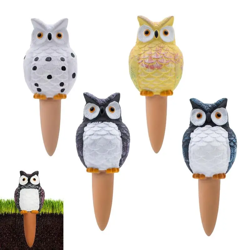 

Self Watering Device For Pots 4PCS Owl Shape Clay Watering Spikes Portable Watering Stakes For Vegetables Succulents Cute