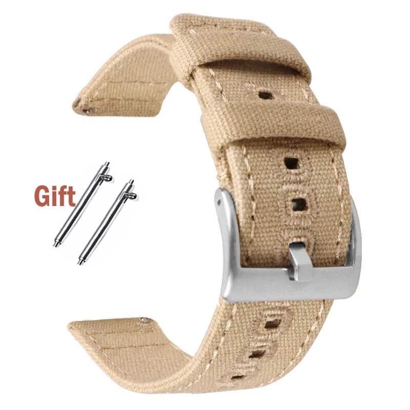 Braided Canvas Quick Release Watch Band Strap