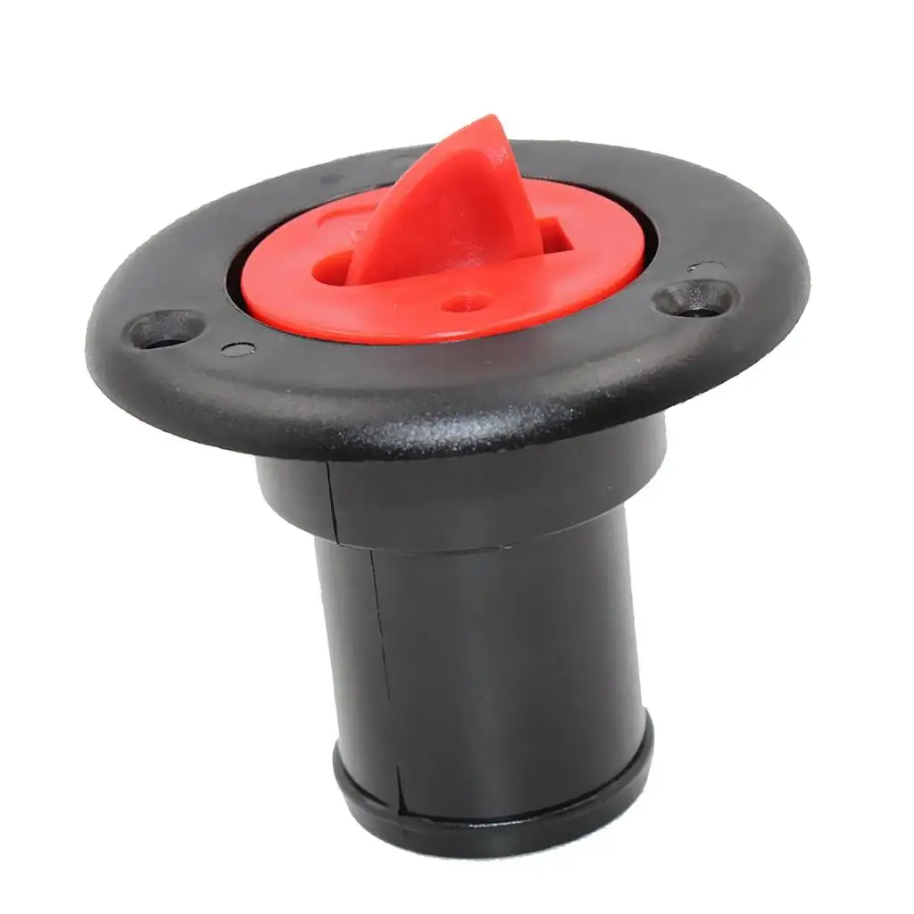 MagiDeal Black Nylon 38mm 1 1/2' Fuel Gas Deck Filler & Red Cap Flush Mount for Boat