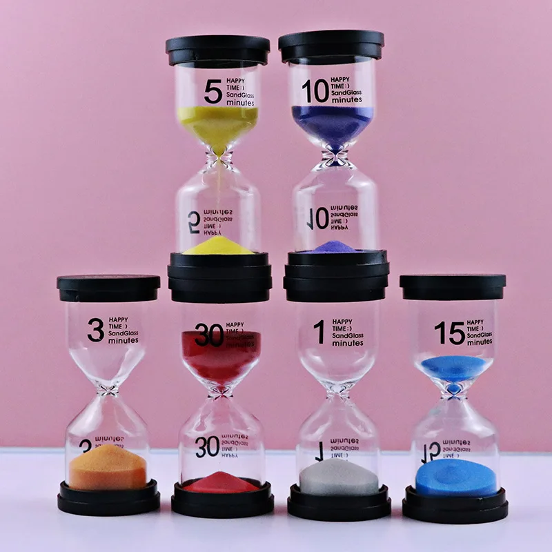 Mini Hourglass Children Do Homework Clean Teeth Sandglass Timers Home Decoration Sand Clock Watch 1/3/5/10/15/30 Minutes 7 Color sand timer,liquid hourglass timer,colored hourglass