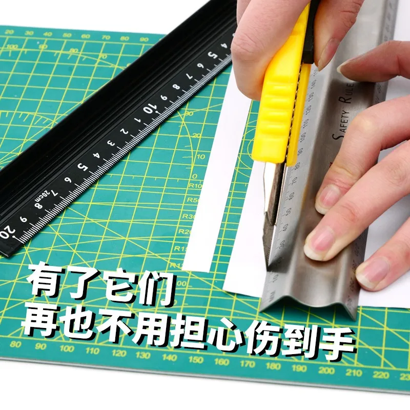 Multi-function Aluminum Alloy Hand Protective Non-slip Straight Ruler Wood Cutting Woodwork Stationery straight ruler metal ruler drawing ruler ruler set stainless steel ruler rotatable ruler folding ruler quilting ruler viewfinder ruler triangle ruler curve ruler cats paw ruler plastic ruler