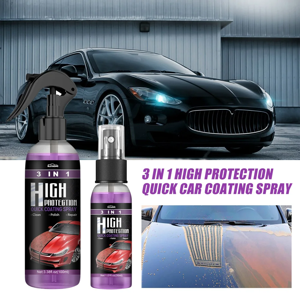

3-in-1 Automotive Ceramic Coating Spray 30ml/100ml Car Paint Polish Agent Wax Automotive Paint Scratch Repair Remover Protection
