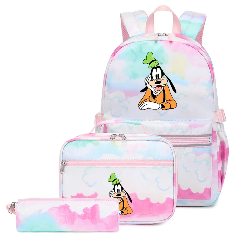 

3pcs/set Disney A Goofy Movie Backpack Colorful Bag Kid Boy Girl School bags Student with Lunch Bag Travel Rucksack Mochila