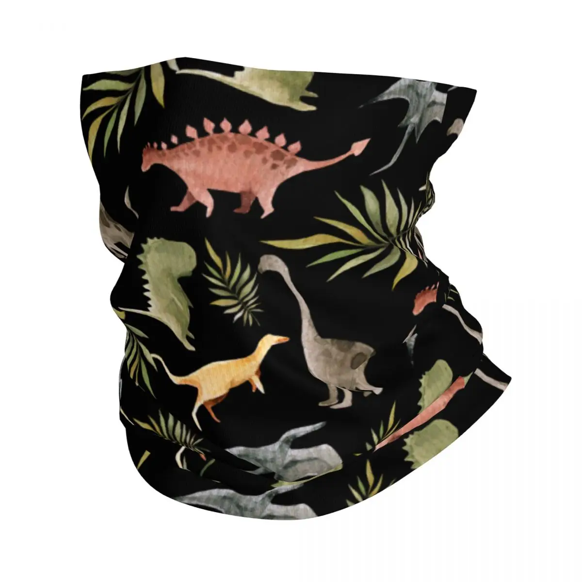 

Cute Watercolor Dinosaur Bandana Neck Cover Printed Balaclavas Face Scarf Warm Headband Running for Men Women Adult Windproof